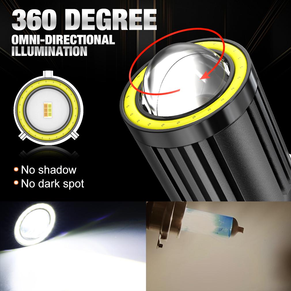 1 Adet 12-80V Evrensel H4 LED Motosiklet Farı 16000Lm BA20D H6 Melek Göz Motor Led Ampul CSP Çip Lens Motosiklet Farı Beyaz Sarı Hi Lo Işın