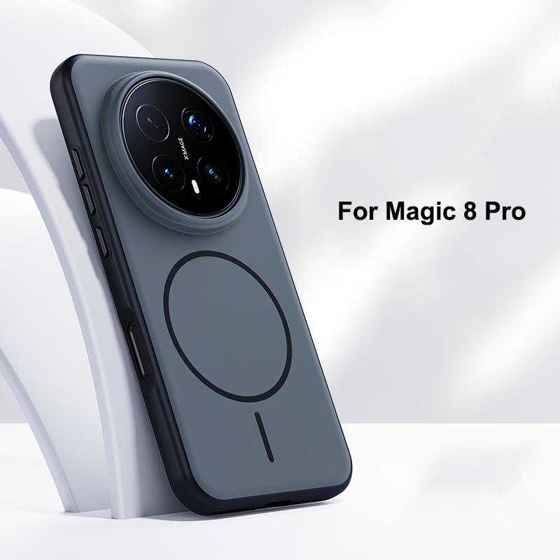 Pro Honor Magic 8 a Magic 8 Pro Pouzdro Magsafe Matný Povrch Dotyku Baby Skin Odolné Proti Otiskům Prstů Pevný Hybridní Kryt