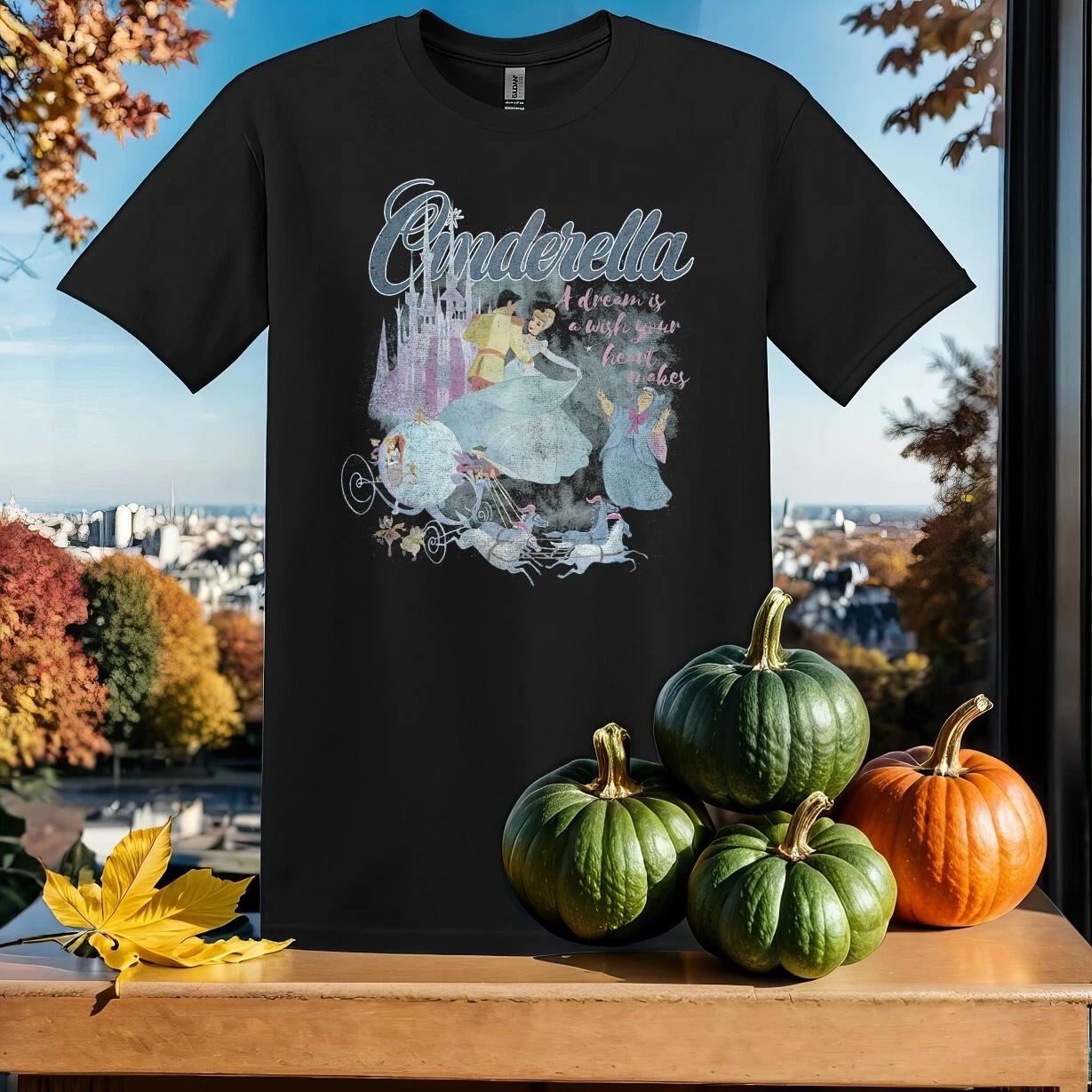 Retro Disney Princess Cinderella T-shirt T shirt Men Women Unisex Tshirt SY607 L