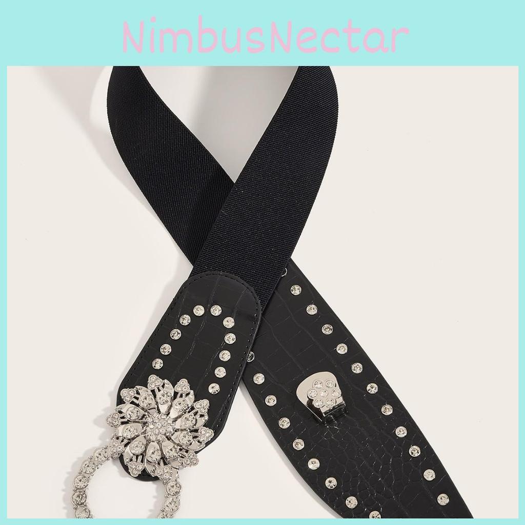 Trendy Spring Metal Waist Belt With Sparkling Water Digger Buckle For Women Fashion