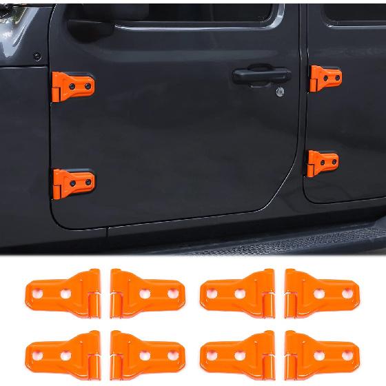8PCS Door Hinge Cover Trim Accessories for 2018-2024 2025+ Jeep Wrangler JL JLU 2020-2024 2025+ Jeep Gladiator JT (Matt Black)