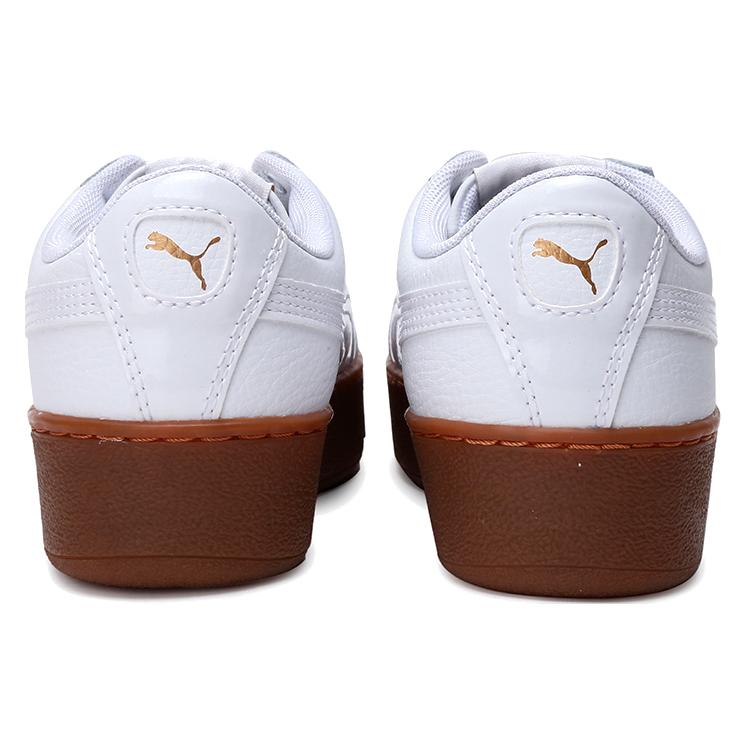 PUMA Vikky Platform Leather White Women's (Unisex) Skateboard Shoes 364724 03