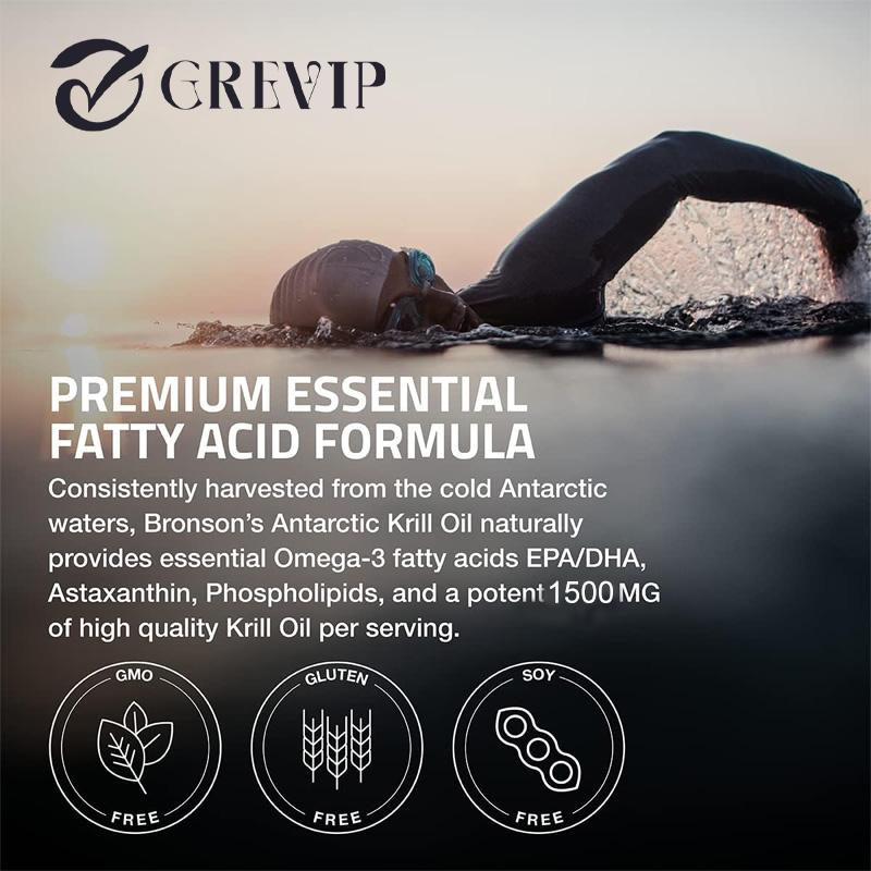 High-content Antarctic Krill Oil Extract Soft Capsules, Gluten-free, Suitable for Both Men and Women, 120 Capsules.