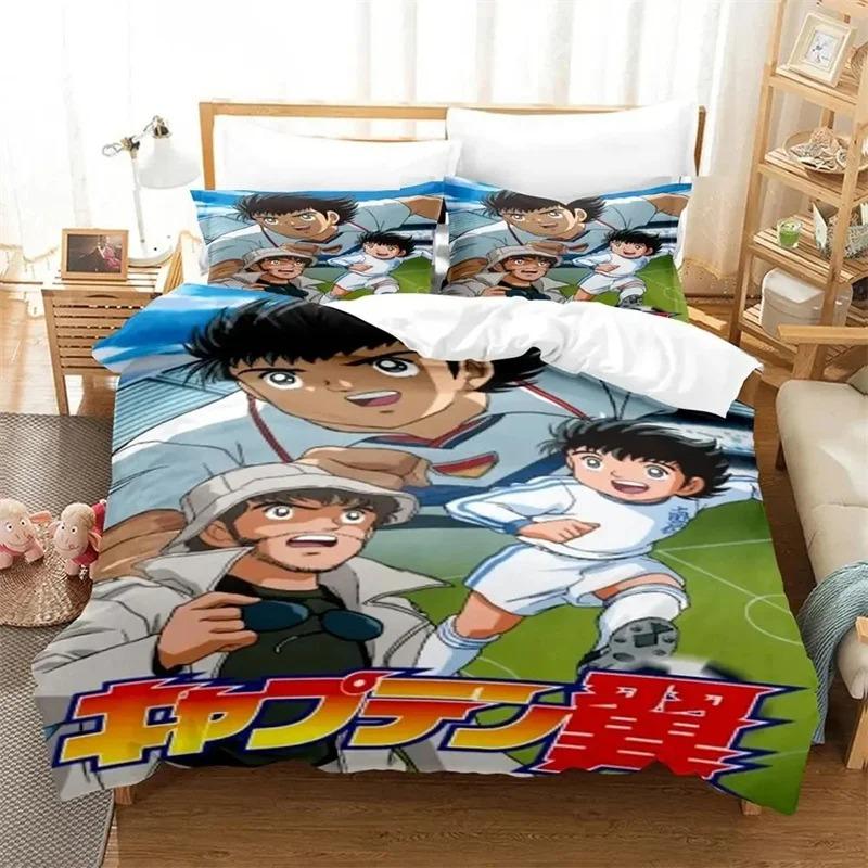 Anime Captain Tsubasa Bedding Set,Duvet Cover Comforter Bed Set Quilt Cover Pillowcase,King Queen Twin Size Boys Girls Adults