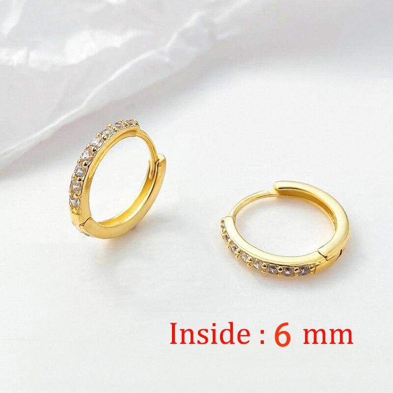 2PCS New Stainless Steel Gold Color Heart Hoop Earrings For Women Crystal Zirconia Punk Round Circle Cartilage Piercing Jewelry
