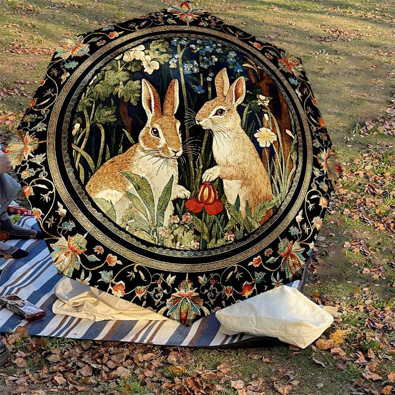 1PC rabbit garden Umbrella-8-Rib Reinforced, Automatic Open, Lightweight & Durable, Cute Fashion Accessory for Outdoor-W9222