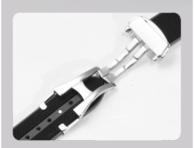 Curved End Silicone Strap Folding Buckle Men Women Soft Waterproof Sport Bracelet Watch Band for Omega x Swatch Moonswatch 20mm