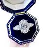 Oval Pigeon Egg Tri-Color Stone Diamond Ring – Elegant Luxury Wedding & Proposal Ring for Women