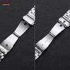 18/20/22/24mm Stainless Steel Watch Band Curved / Flat End Metal Bracelet Silver Gold Black Folding Buckle Universal Watch Strap
