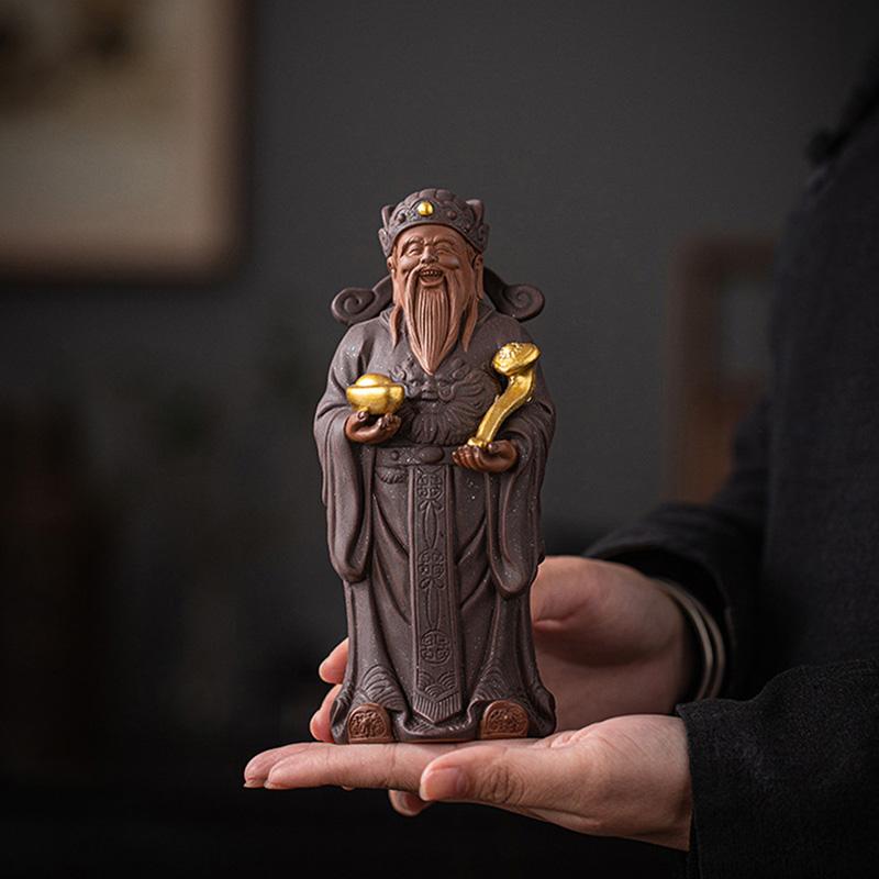 Ceramics Fulu Longevity Star sculptures and figurines Chinese mythological figures  Home Room Office Wealth Luck Feng Shui Decor