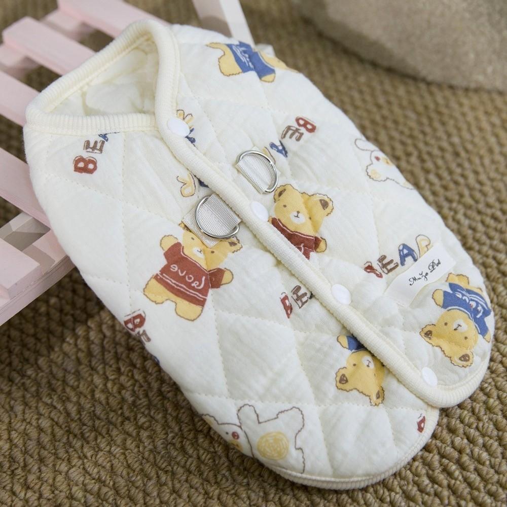 Cute Cartoon Pet Dog Clothes Windproof Keep Warm Teddy Beagle Coat with D-Ring Thickened Winter Dog Jacket For Small Medium Dog