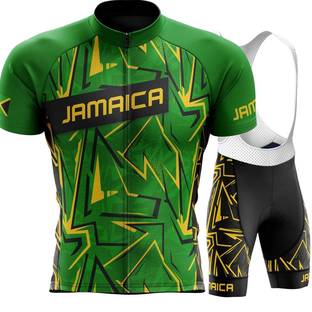 

Jamaica National Team Cycling Jersey 2026 Set Green Short Sleeve Clothing Mens Road Bike Shirt Suit Bib Shorts MTB Maillot Ropa XXL