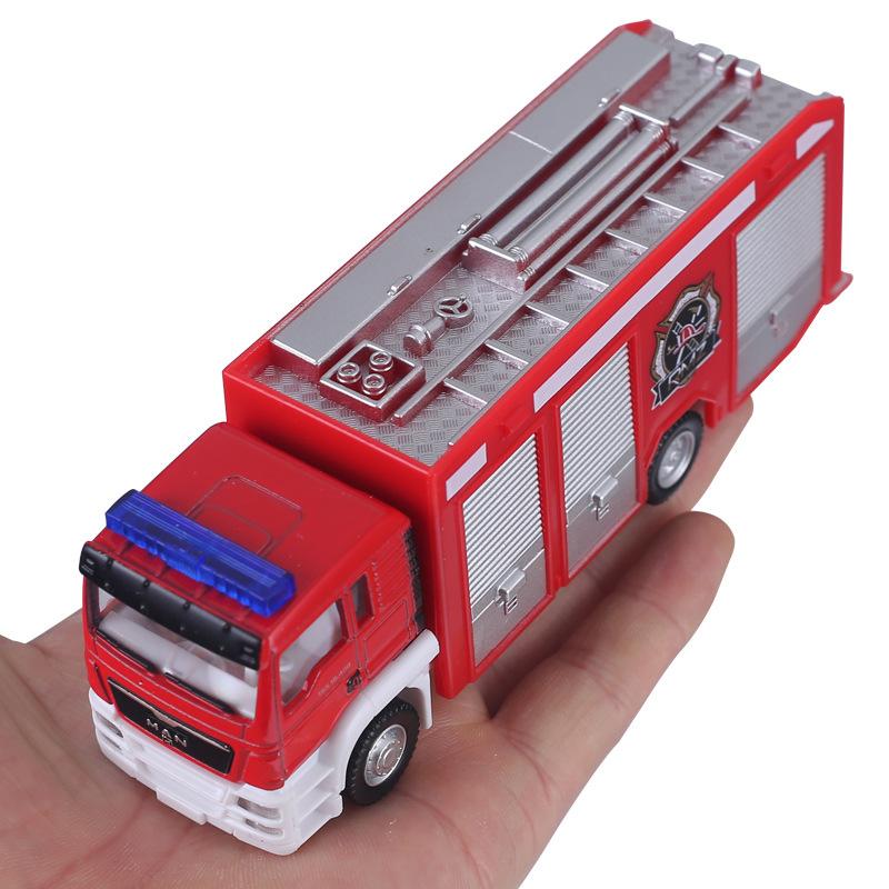 1/64 Vehicul de inginerie pentru om din aliaj de simulare pentru copii, camion de pompieri, vehicul de transport, jucării rafinate turnate sub presiune, cadou educațional de Crăciun