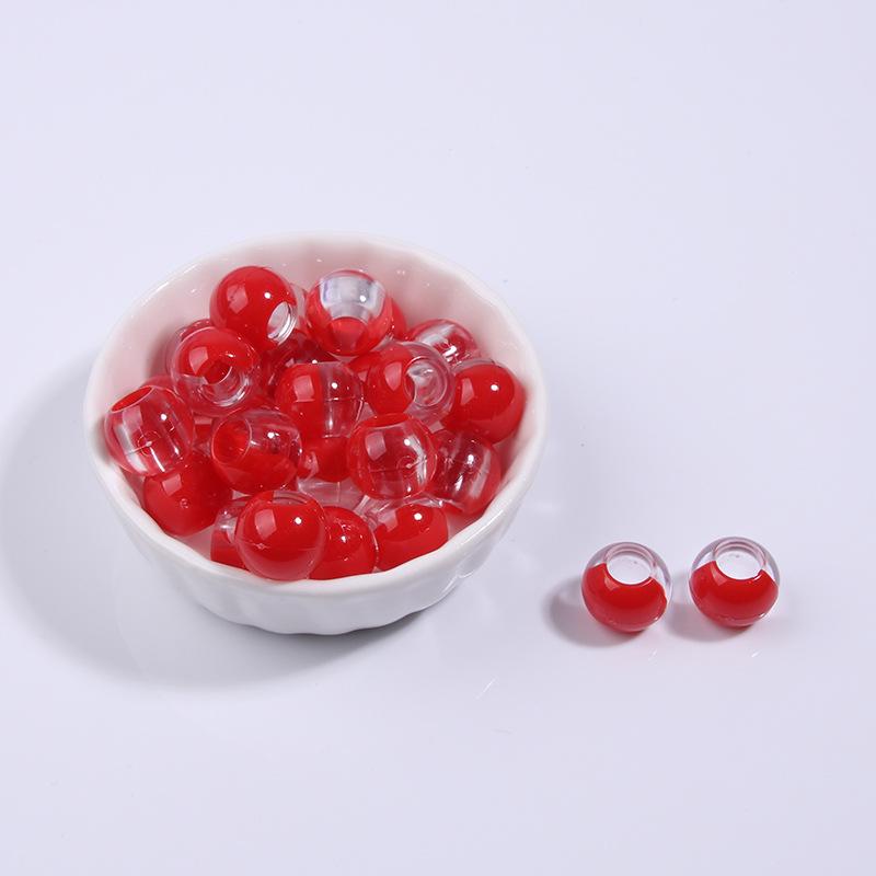 Two-Tone Gradient Plastic Large Hole Beads for Hair and Dreadlock Decoration