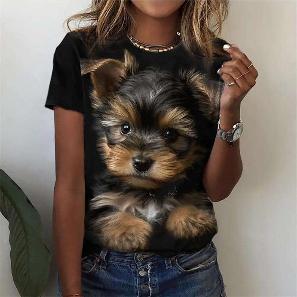 

Футболка Kawaii Cat для женщин, летняя футболка с коротким рукавом и круглым вырезом, женская футболка с принтом котенка в стиле Харадзюку, новая модная женская одежда M