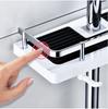 Bathroom Shower Storage Rack Organizer Pole Shelves Shampoo Tray Stand Single Tier No Drilling Lifting Rod Shower Head Holder