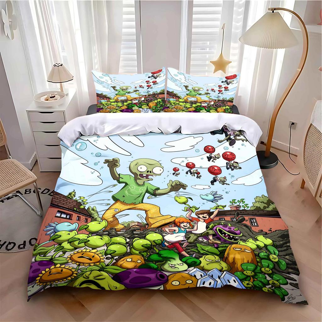 Comforter Bedding Set Adult Boy Girl Bedroom Decoration Children Gift Single Double Large Size P-Plants-Vs-Zombie
