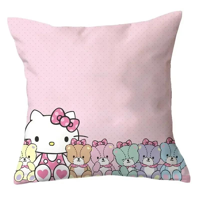Home Decor Adorable Hello Kitty Digital Printed Pillow Covers Pattern Cushion Cover Suitable For Sofa Bedroom Car Pillow Cover