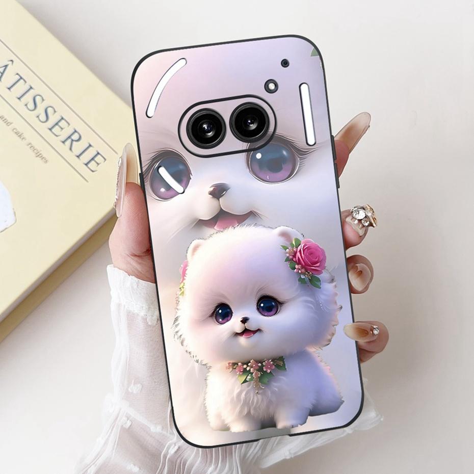 Fashion Painting Phone Case For Nothing Phone (2a) Plus Black Silicone Soft Cover For Nothing Phone 2 Phone2a Cases Bumpers