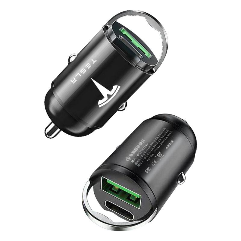 Micro Car Quick Charger Vehicle Cigarette Lighter Convert Plug Car Accessories For Tesla Model 3 Model X S 2016-2020 Decals TM3 TMX TMS Decal