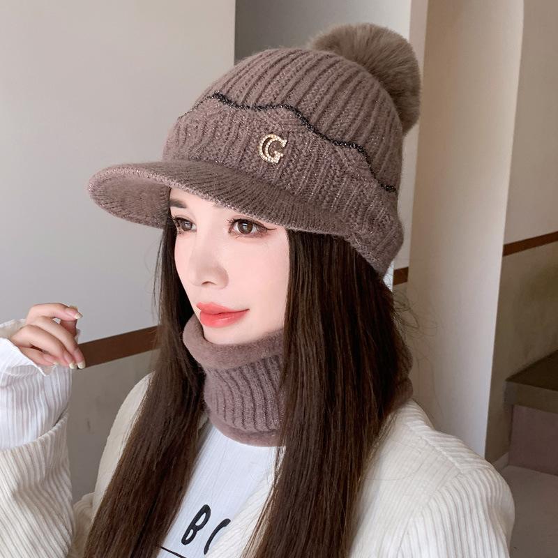 

Женская зимняя шапка из кроличьего меха, бархатная, утолщенная, теплая, ветрозащитная для велоспорта, от холода, осенне-зимняя, универсальная, с защитой ушей, вязаная шерстяная шапка One size