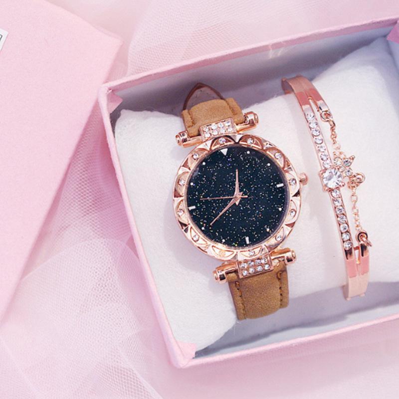 Elegant Roman Numeral Rhinestone Ladies Square Watch & Gift Set
