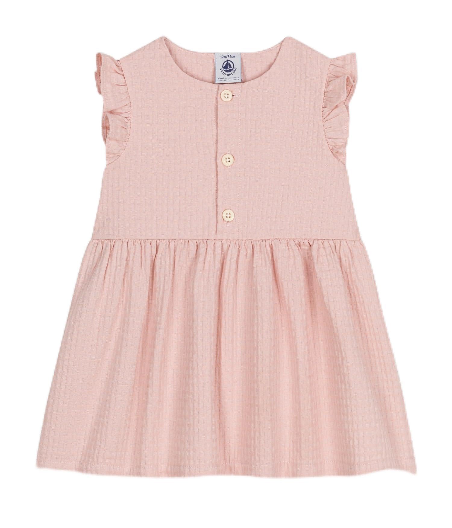 

Cotton White Dress A09N4 Light Pink 36 Months 95cm [Petit Bateau] светло-розовый
