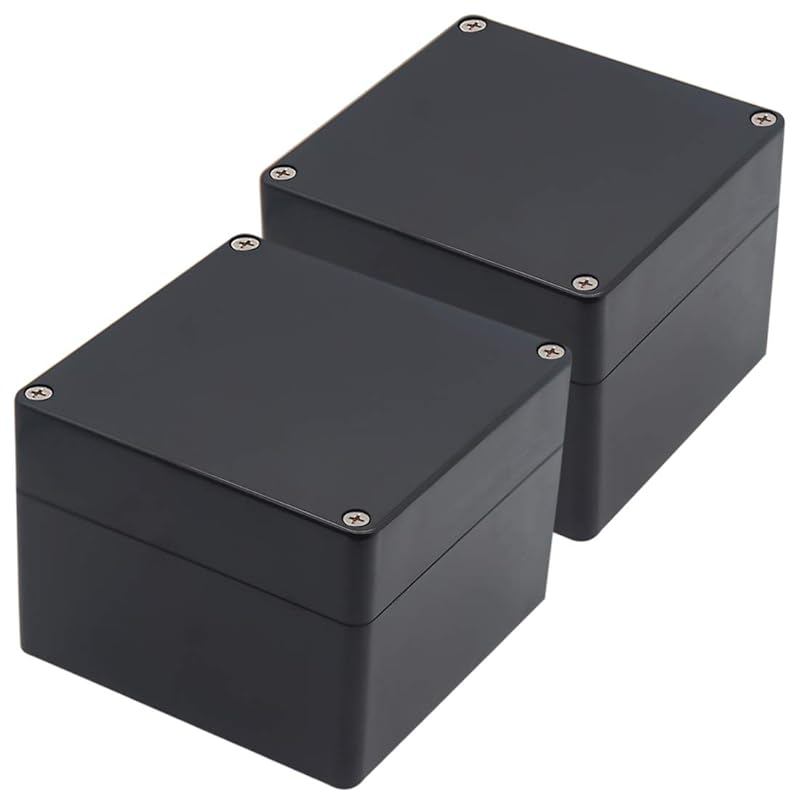 Junction Box, Zulkit Project Box IP65 Waterproof Outdoor Box ABS Plastic Electrical Boxes Electronic Enclosure Black 4.5 X 3.5 X 2.2 Inch(115 X 90 X