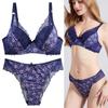 Western-style Anti-sag Plus-size Bra and Panty Set Sexy Underwired Lace Push-up Bra with Skin-friendly Comfortable Panties