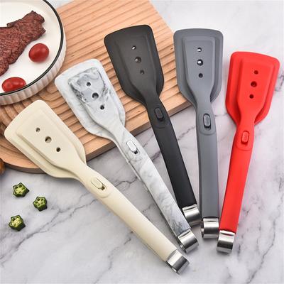 Pinza per Bistecca Acciaio Inossidabile Silicone Pinze da Cucina Regolabile Spatola e Pinza per BBQ Multiuso Clip per Girare il Pane per Cucina Domestica