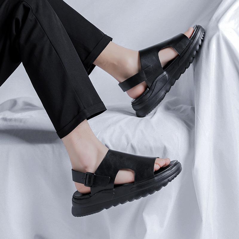 2025 summer Roman sandals men's summer beach shoes men's casual outer wear men's thick-soled outer wear 4881-R