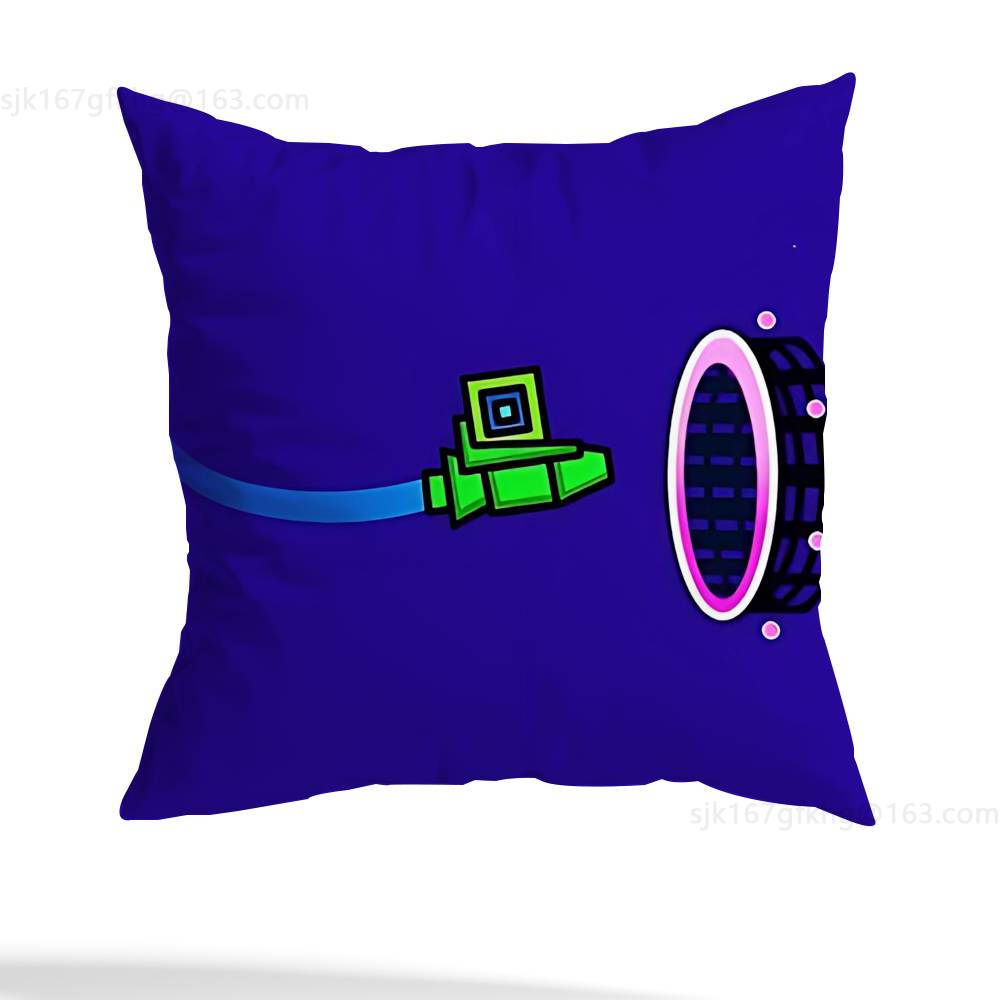 Game G-Geometry D-Dash-s Pillow Case Anti-dustmite Pillowcase Invisible Zipper Silky Short Plush Sofa Cushion Cover