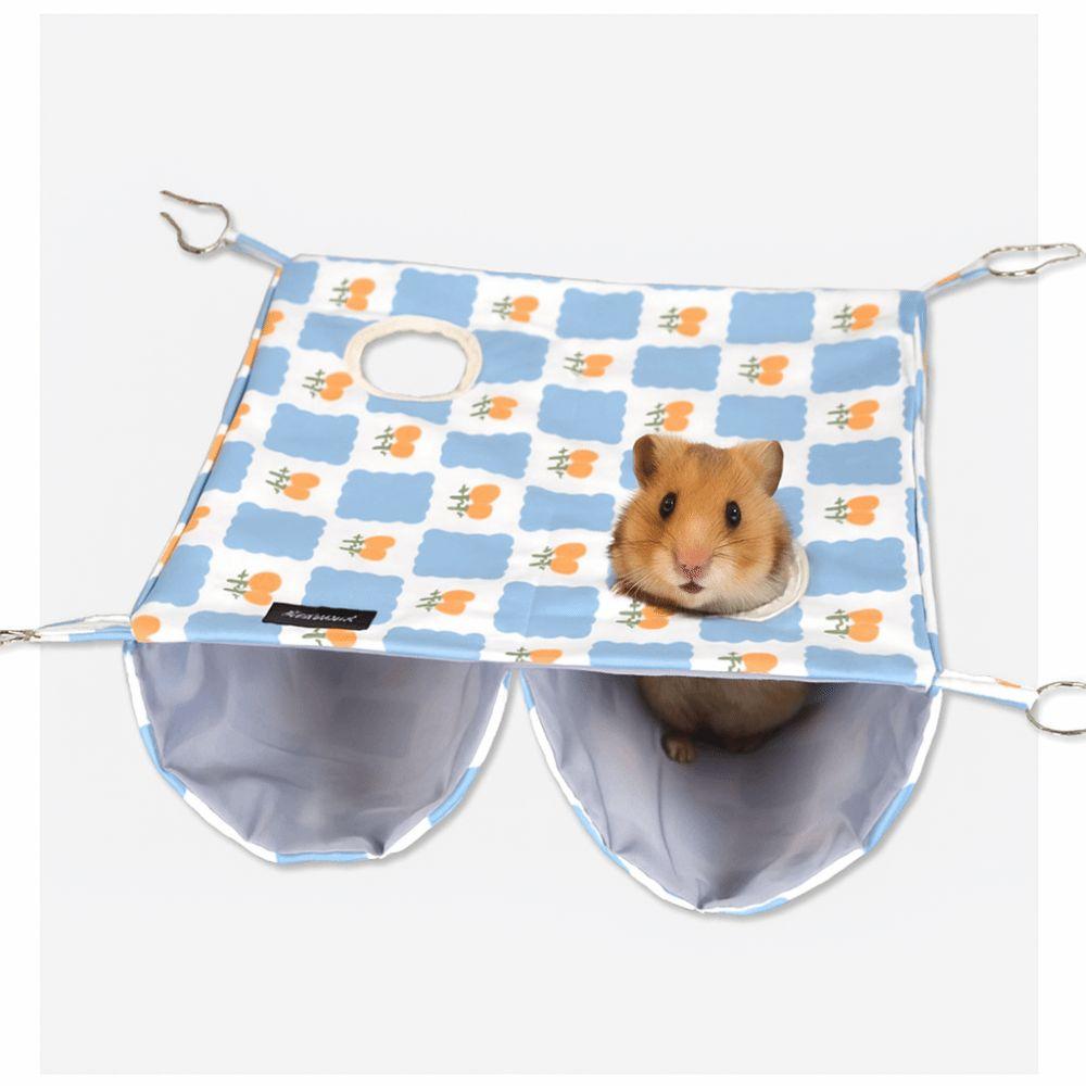 Cartoon Pattern Hanging Ferret Hammock Waterproof Multi-Sided Opening Double Layer Hammock Breathable Hamster Nest For Pet Cage