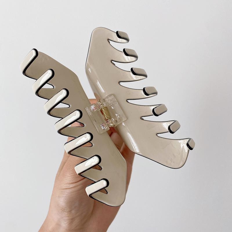 New Fashion White Hair Claw for Women French Classic Large Small Acetate Claw Clip Shark Crab Hair Clip Hair Accessories