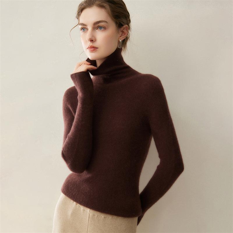Lekasha Women's Slim Fit 100% Pure Cashmere Stand Collar Pullover