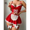 Sexy lace maid apron lingerie set with straps,tempting housemaid costume,intimate outfit with delicate lace for role play and adult fashion wear