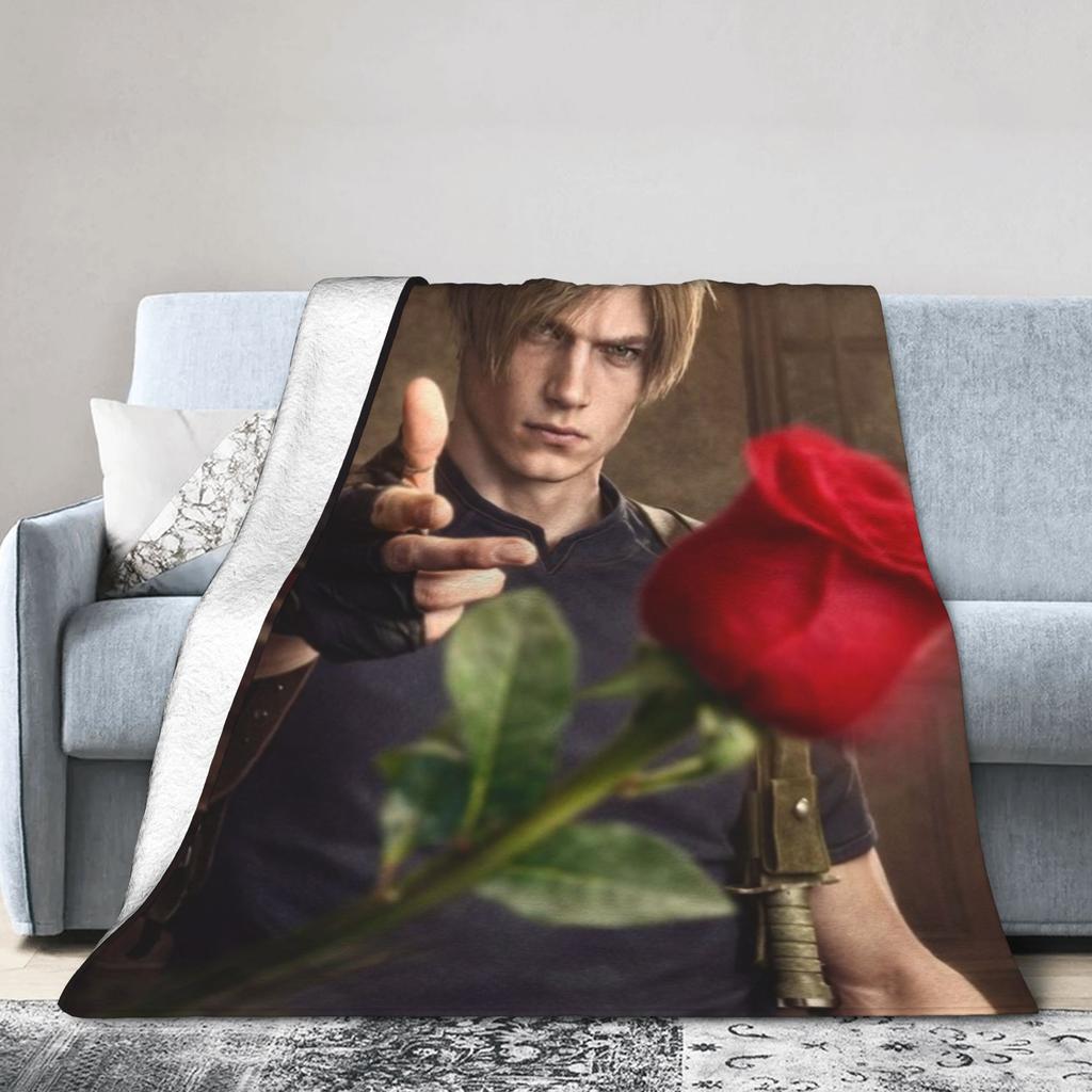 Leon Keneddy Residents Evils Druckdecke für Männer Frauen Super Weich Warm Überwurfdecken für Sofa 50x60 Zoll Mehrere Größen