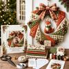 Progetti Creativi Fai da Te per la Casa Ghirlanda Patchwork Kit Artigianale, Modelli Stagionali da Cucito Natalizio, Kit Trapuntatura Fatti a Mano per Adulti Stile Rustico