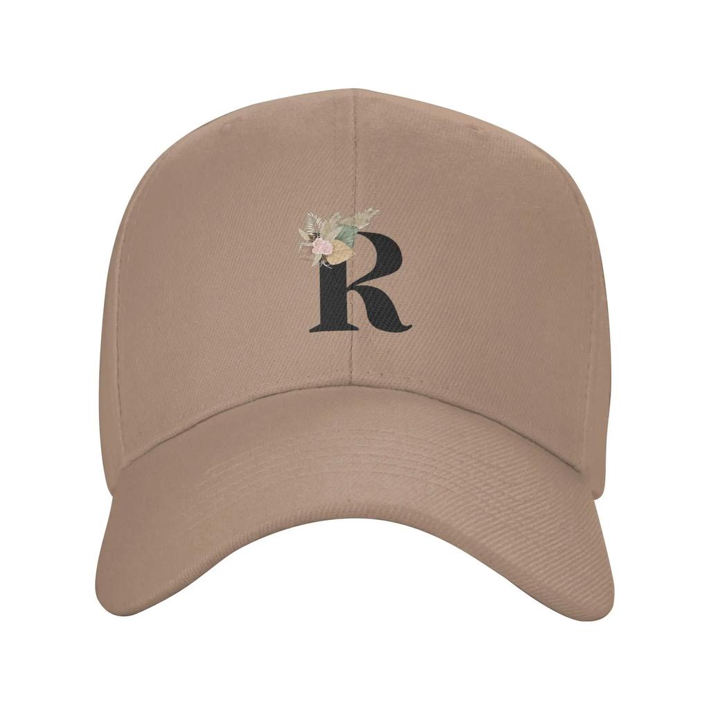 Letter R Floral Sun Baseball Cap Summer Women Unisex  Custom DIY Trucker Hat Sunscreen y2k Funny Tennis Skate Snapback Cap