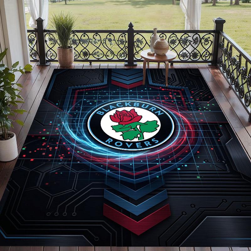 Weicher Boden Teppich Blackburn Rovers Fußballmuster Teppichboden Dekorationsmatte Für Heim Raum Dekoration