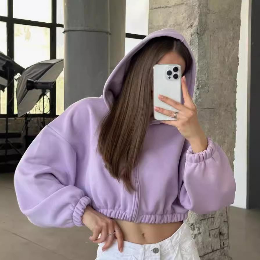 

2024 Women s Autumn Casual Long Sleeve Hoodie Sweatshirt Extra Large фіолетовий