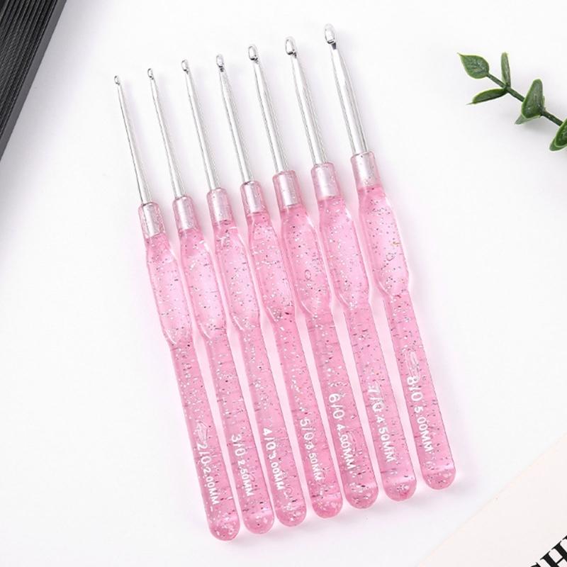 Multiple Size Crochet Hook Set with Gauges Storage Bag Ergonomic Handle Efficient Knitting Projects Solution