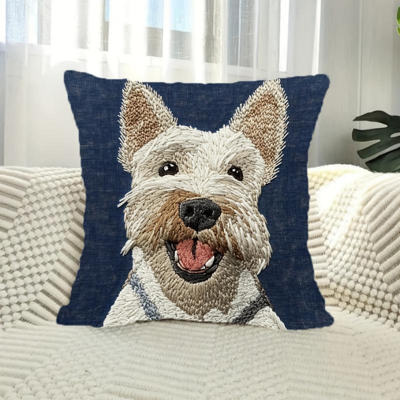 1Pc Scottish Terrier Cushion Covers Chair Living Room Pillowcase Cozy Zipper Sofa Pillow Covers Bedroom Indoor Home Decor