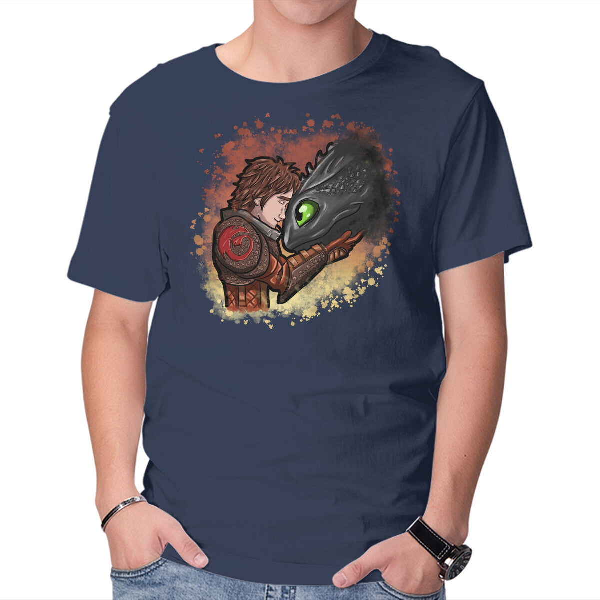 Unisex Crew Neck T-Shirt My Dragon Friend Graphic Short Sleeve Casual Tee XXL