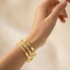 Hot Selling Goods Jewelry Colors Colourful Gemstone Zircon Bracelet Enamel 18K Gold Plated Oval Eyes Bangle for Women