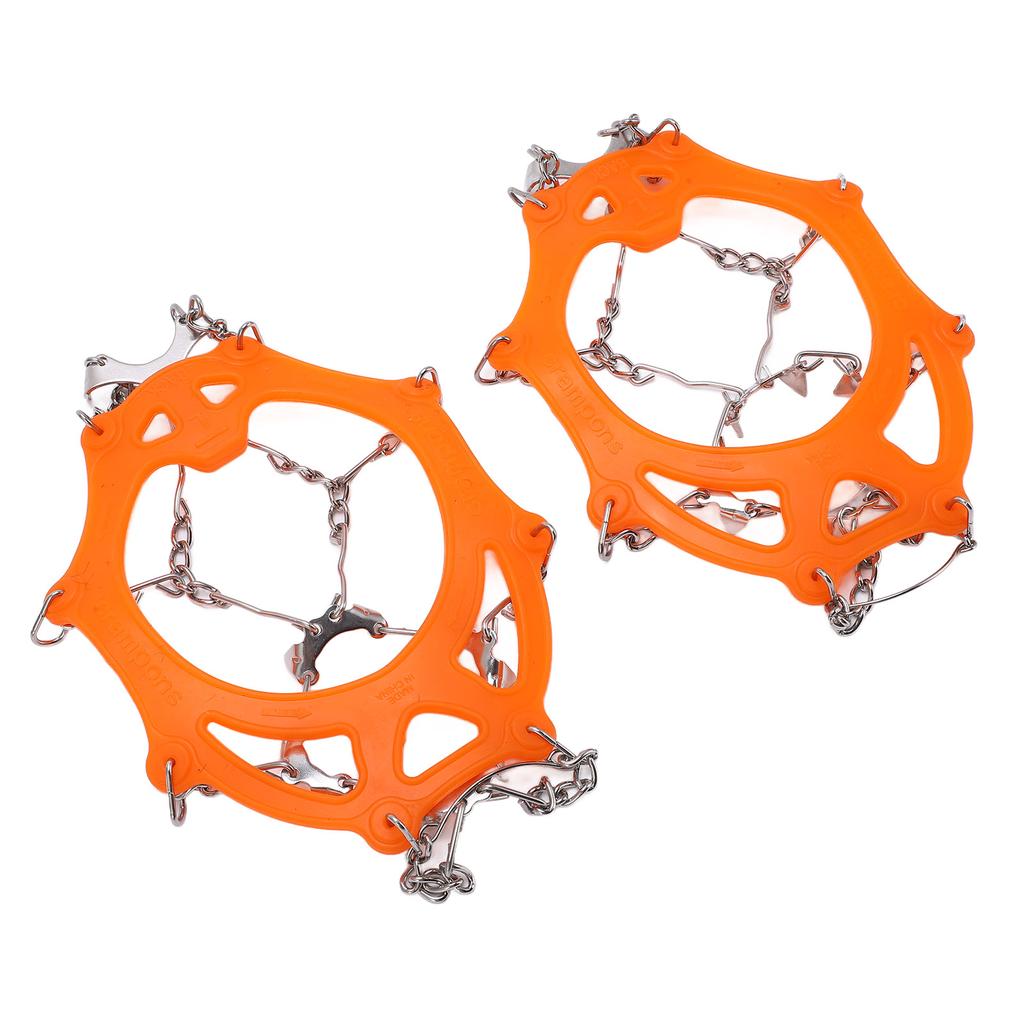 2pcs set 12 Tooth Mountaineering Crampons Wearproof Anti Skid Snow Shoes AccessoryL Size