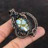 Copper Larimar Pendant Copper Wire Wrapped Jewelry Stylish Pendant Handmade Jewelry Gemstone Pendant Very Pretty Copper Pendant Gift For Her
