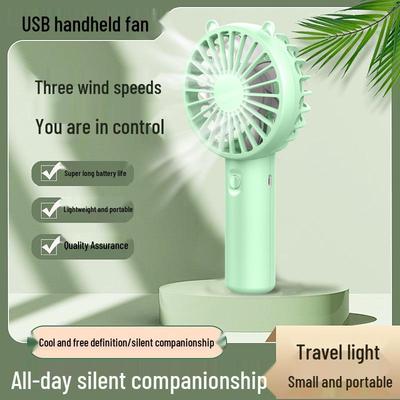 Ventilador Mini Portátil de Mano Recargable por USB 2024 Silencioso Dibujos Animados