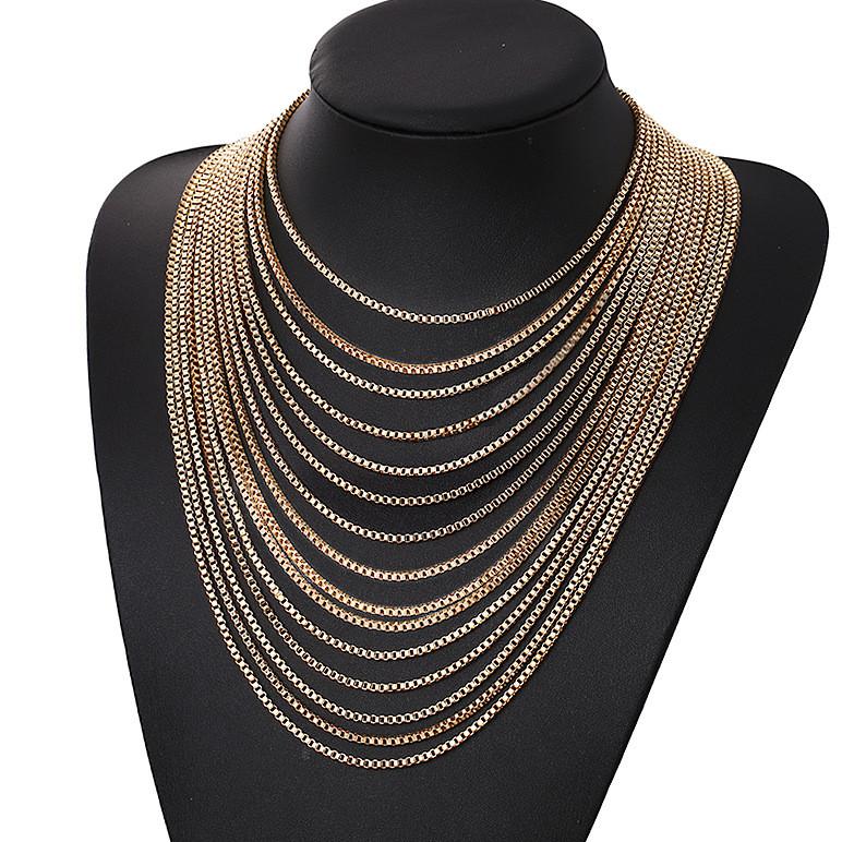 

Vintage Handmade Multilayer Fringe Necklace Sweater Chain For Office Or Party Gold