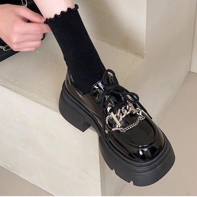 

Fashion Ladies Pumps Black Platform Round Toe Women s Shoes Loafers Elegant Dress Chic Point on Promotion Stylish Korean Style Casual 39 35